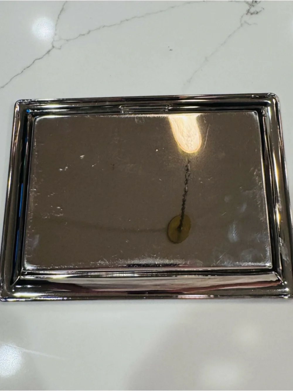 Ralph Lauren Silver Serving Tray Vanity Catchall Designer Home Decor 9” Vintage